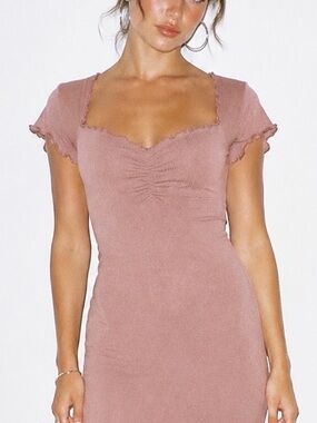 Abound Y2K Mushroom Taupe Bodycon Stretch Mini / Midi Dress XS